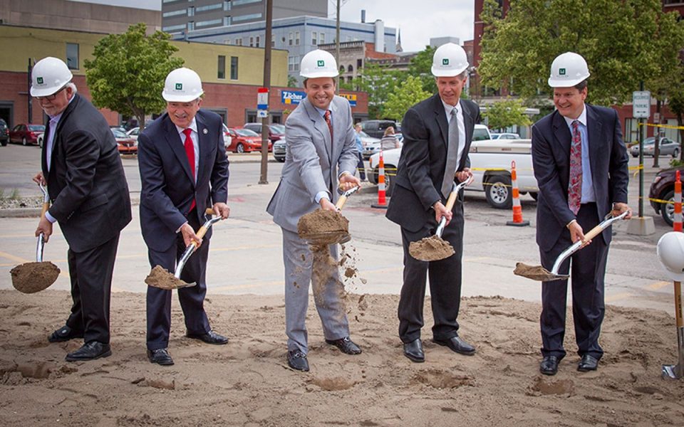 Groundbreaking for Ash Skyline Plaza Downtown Fort Wayne