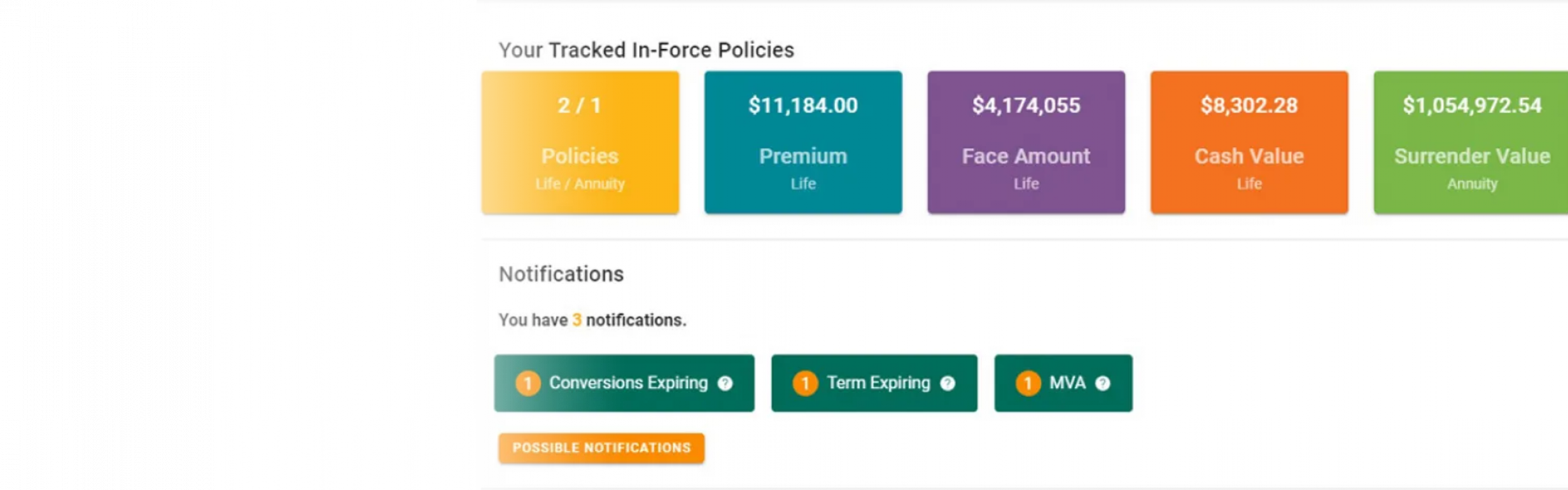 In Force Vision Policy Management Ash Brokerage Dashboard